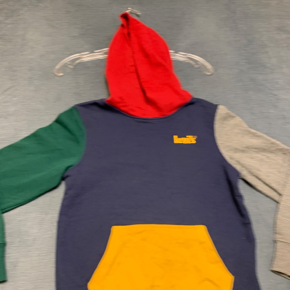 Levi's Essentials Hoodie Boys Medium Multicolor Colorblock Fleece Lined Comfy - Picture 4 of 15